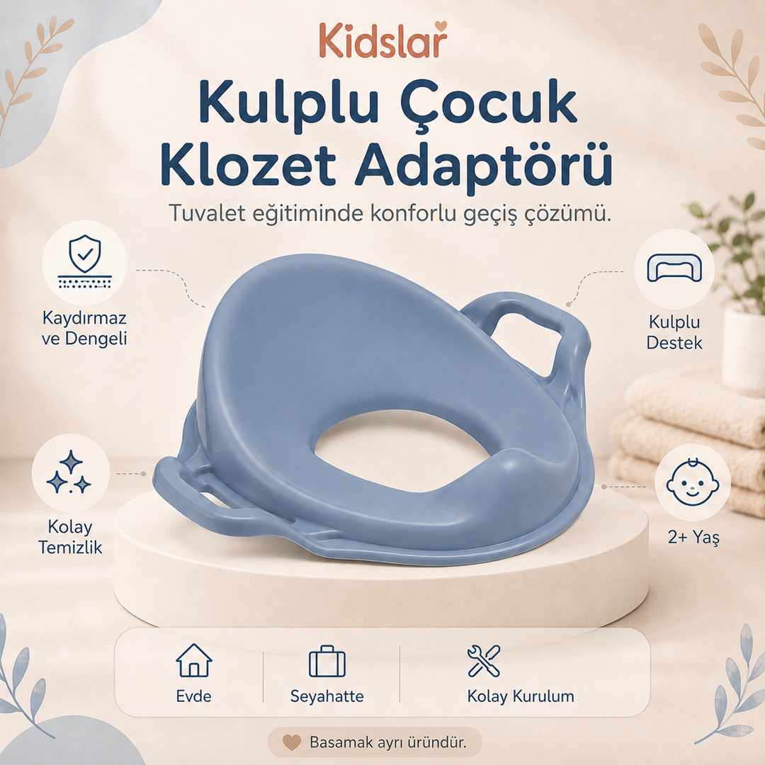 Kidslar Çocuk Klozet Adaptörü (Kulplu)