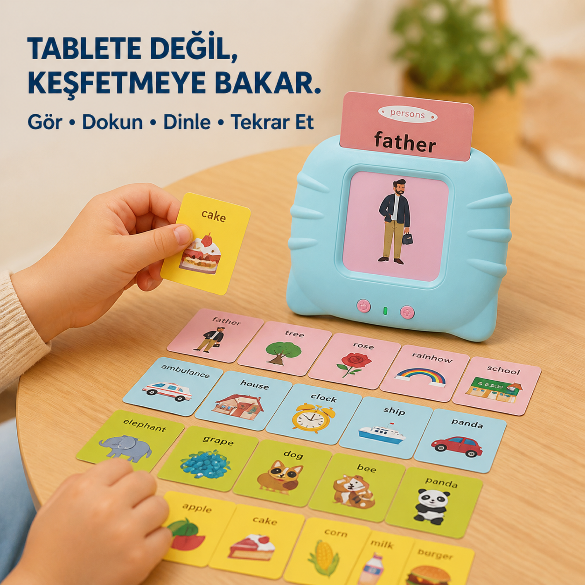 Kidslar® Magic Box – İngilizce Konuşan Kartlar | 112 Kart, 224 Görsel