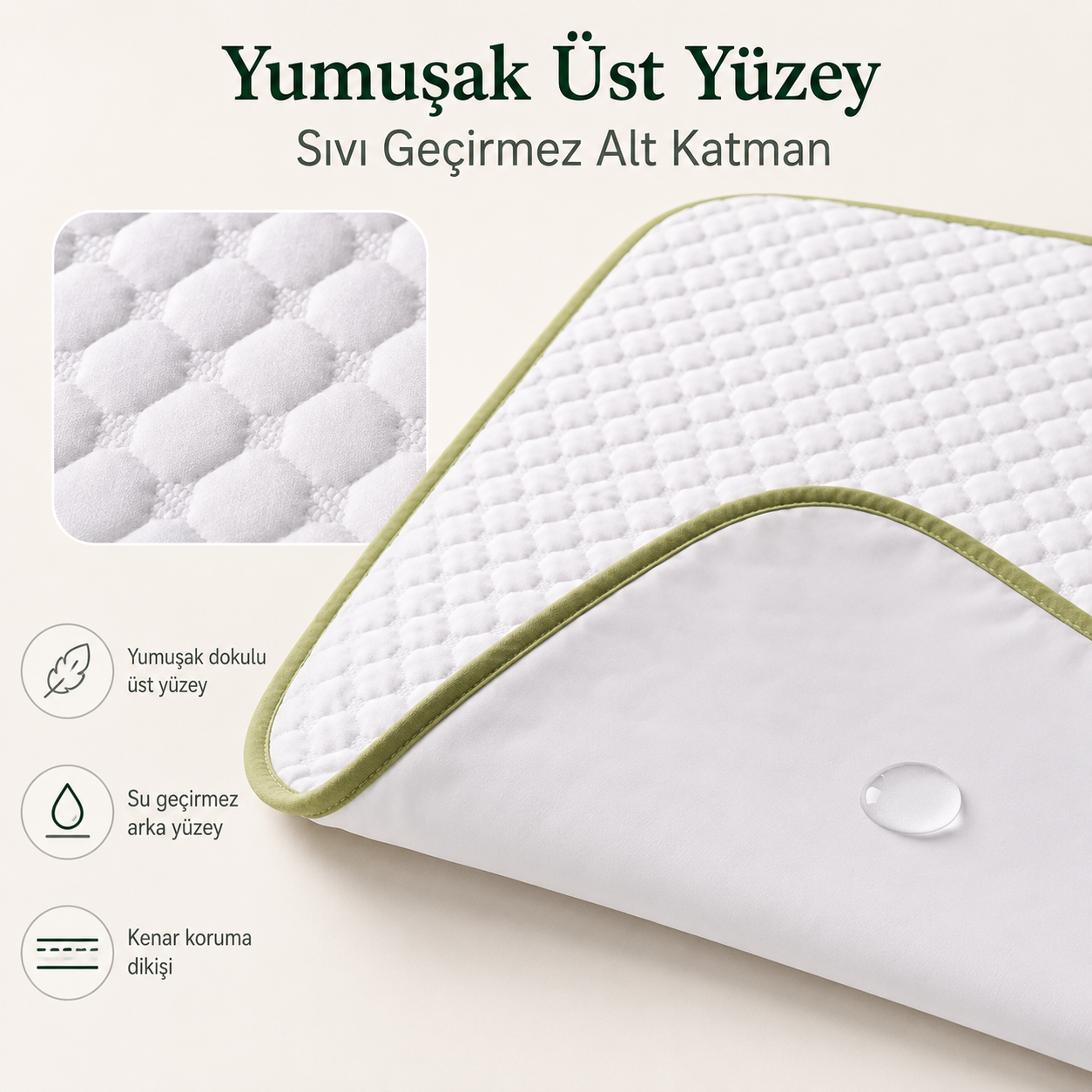 Kidslar Sızdırmaz & Yıkanabilir Yatak Koruyucu Ped — 60x90 cm