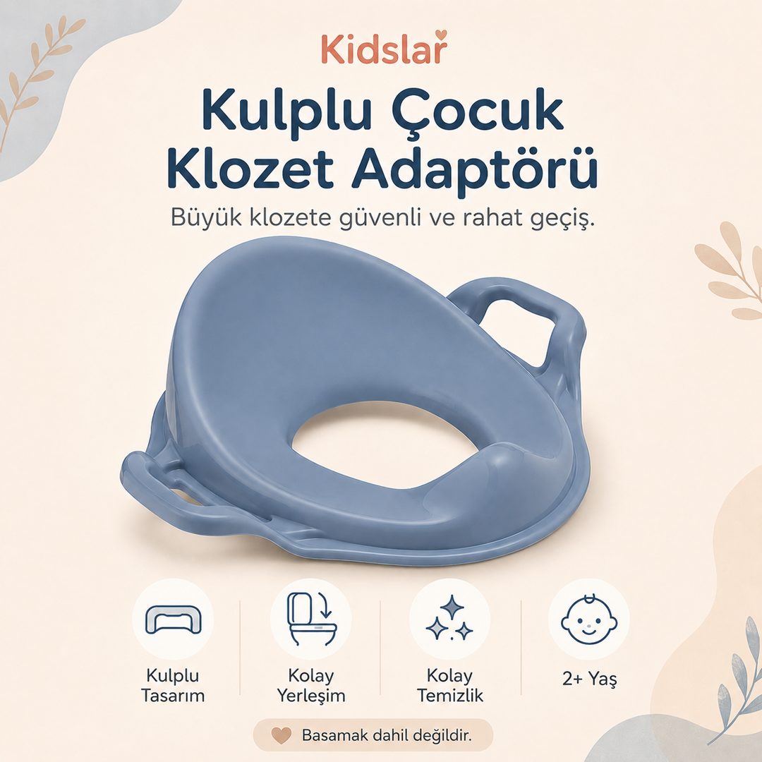 Kidslar Çocuk Klozet Adaptörü (Kulplu)