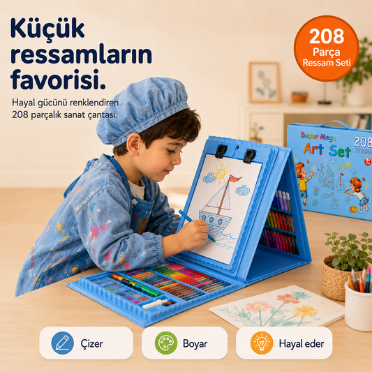 Kidslar® 208 Parça - Mini Ressam Boyama Seti