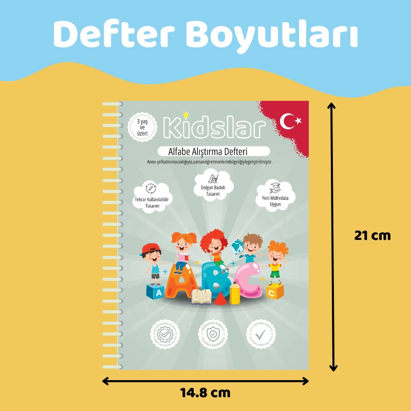 KİDSLAR™ MAGİC LEARN - Kabartmalı Sihirli Yazı Kitap Seti