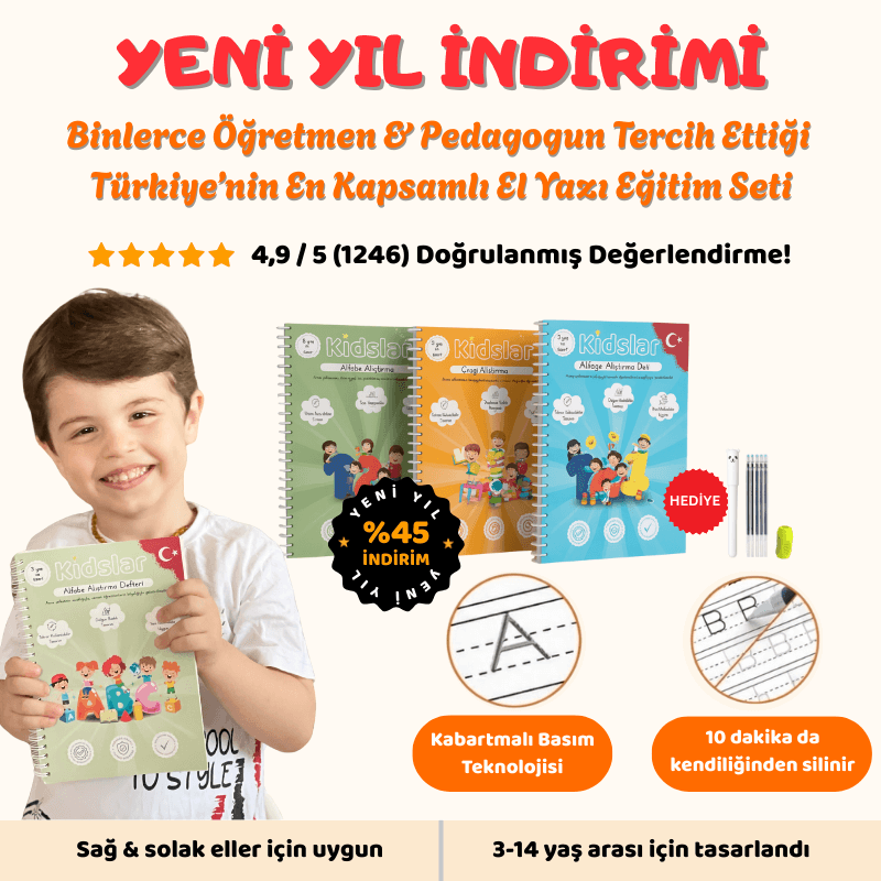 KİDSLAR™ MAGİC LEARN - Kabartmalı Sihirli Yazı Kitap Seti