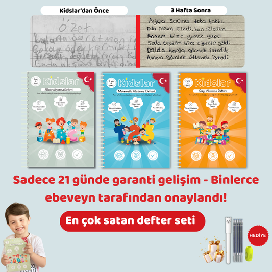 KİDSLAR™ MAGİC LEARN - Kabartmalı Sihirli Yazı Defter Seti