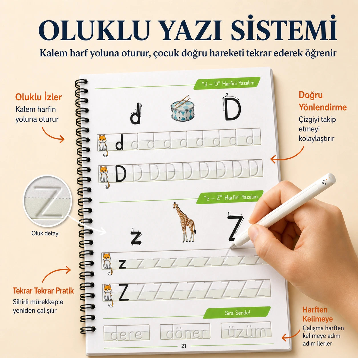 Kidslar® Magic Learn - Kabartmalı Sihirli Yazı Kitap Seti