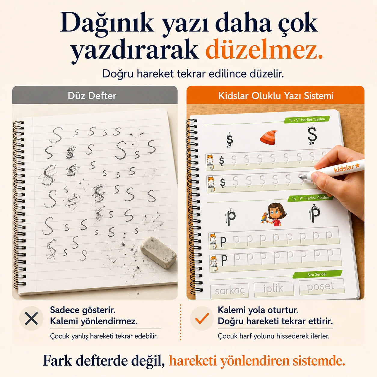 Kidslar® Magic Learn - Kabartmalı Sihirli Yazı Kitap Seti