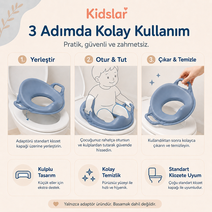 Kidslar Çocuk Klozet Adaptörü (Kulplu)
